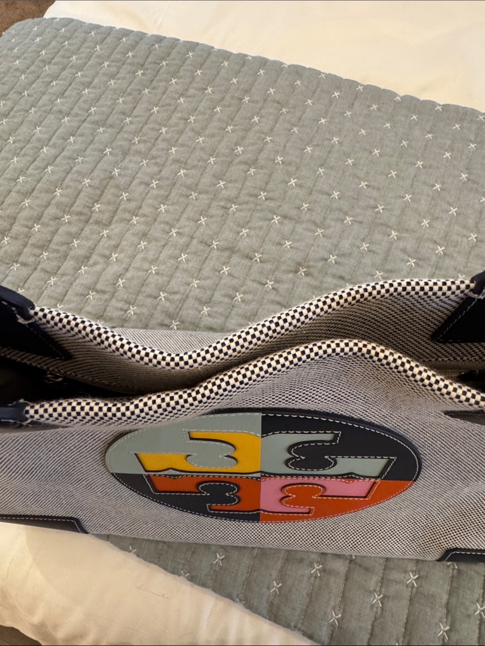 EUC Tory Burch Limited Edition Ella Colorblock Tote - Picture 14 of 16